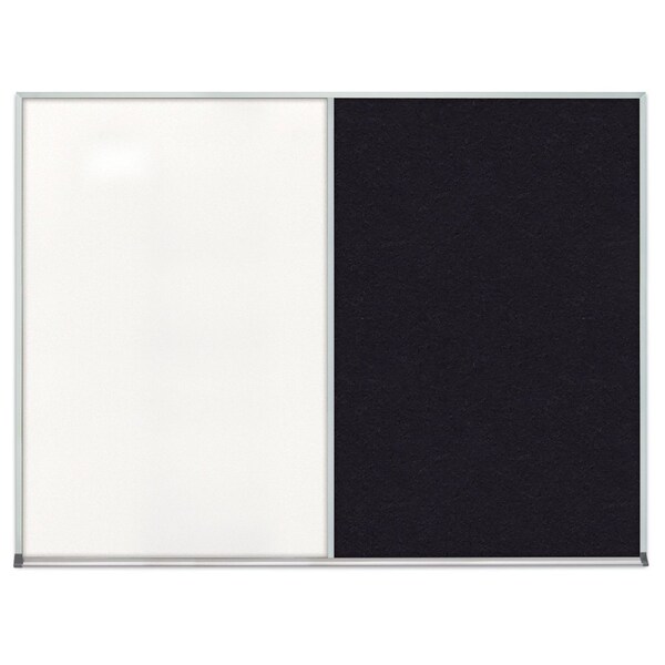Double Door Radius Corkboard, 60"x36", Bla